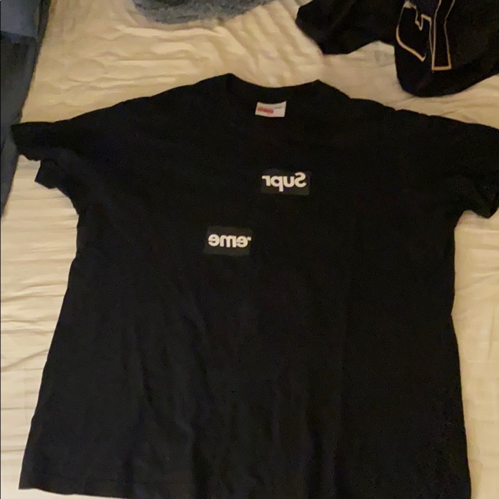 CDG Supreme switch box-logo, size: XL